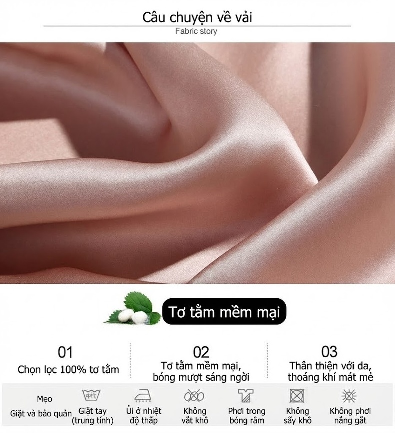 Váy Ngủ Hai Dây Nữ Viền Ren Cổ chữ V Chữ A 100% Tơ Tằm Màu Hồng, Đỏ, Xanh Navy chi tiết 4