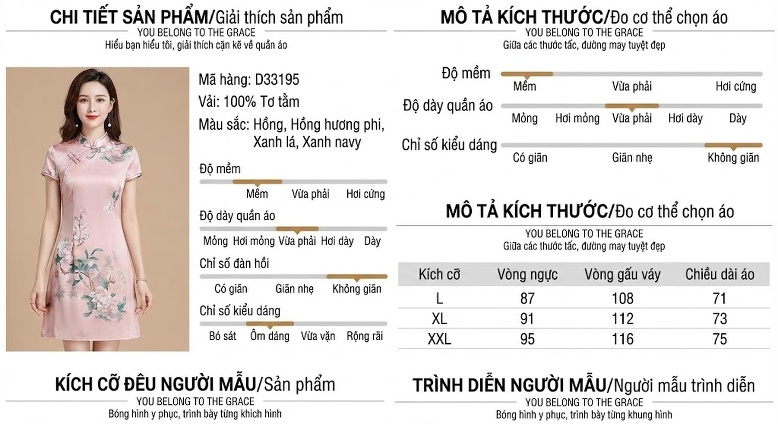 Váy Ngủ Hai Dây Nữ Mùa Hè Sexy Hở Lưng Chất Liệu Tơ Tằm Trung Dài Màu Xanh Lá, Xanh Navy, Hồng chi tiết 5