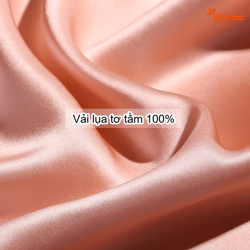 Váy Ngủ Lụa Tơ Tằm Nữ Cổ chữ V Sensual Tay Lỡ Màu Hồng