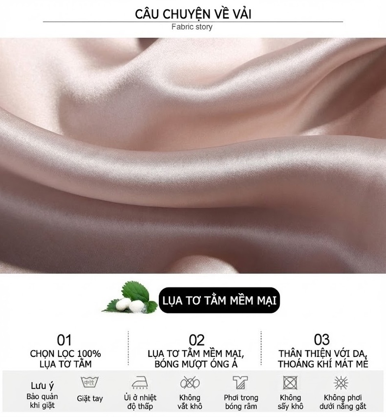Bộ Đồ Ngủ Lụa Tơ Tằm Nữ Dài Tay Thêu Hoa Cao Cấp chi tiết 4