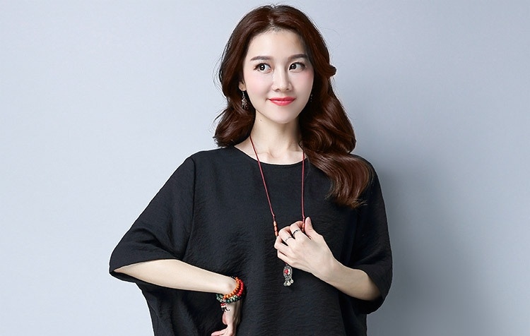 Set Bộ Quần Áo Nữ Cotton Lanh Tay Lỡ Quần Ống Rộng Màu Đen, Trắng, Đỏ, Xanh... chi tiết 11