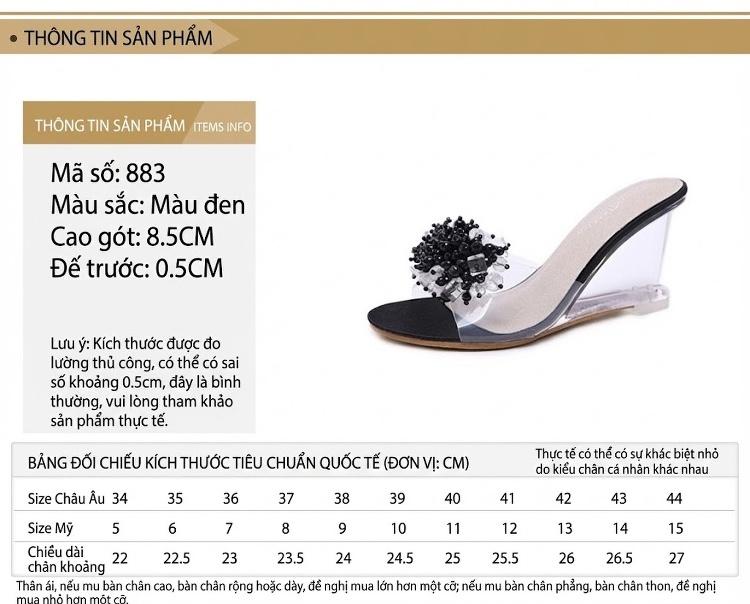 Giày Sandal Cao Gót Nữ Quai Trong Suốt Đính Đá Gót Cao 8cm Màu Vàng, Bạc, Đen chi tiết 1