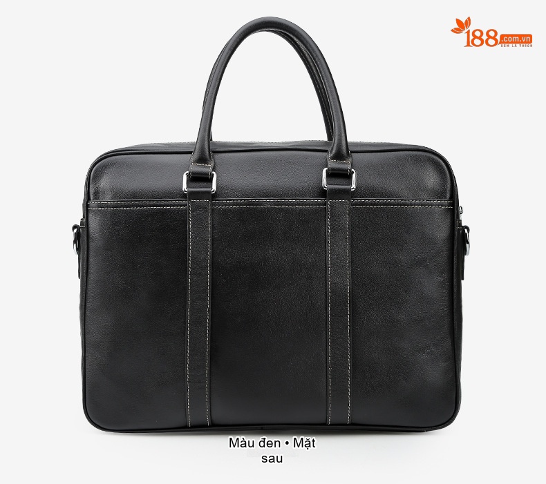 Cặp Công Sở Nam Da Bò Đeo Chéo Đựng Laptop 14 Inch Màu Đen chi tiết 10