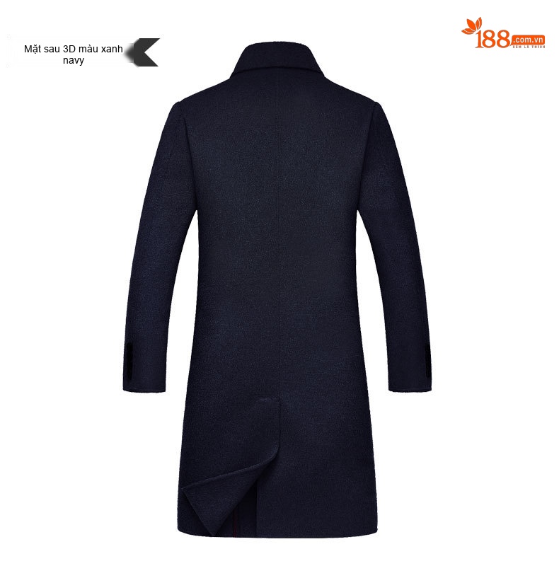 Áo Khoác Dạ Nam Dáng Dài Hai Hàng Khuy Màu Xám, Đen, Xanh Navy, Nâu chi tiết 47