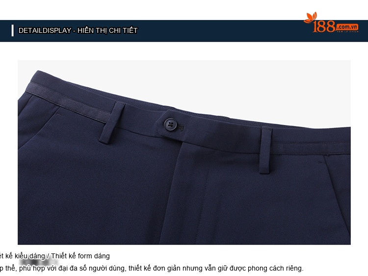 Quần Tây Nam Dáng Ôm Hàn Quốc Thời Trang Quần Ống Đứng Công Sở Màu Đen, Xanh Navy chi tiết 15