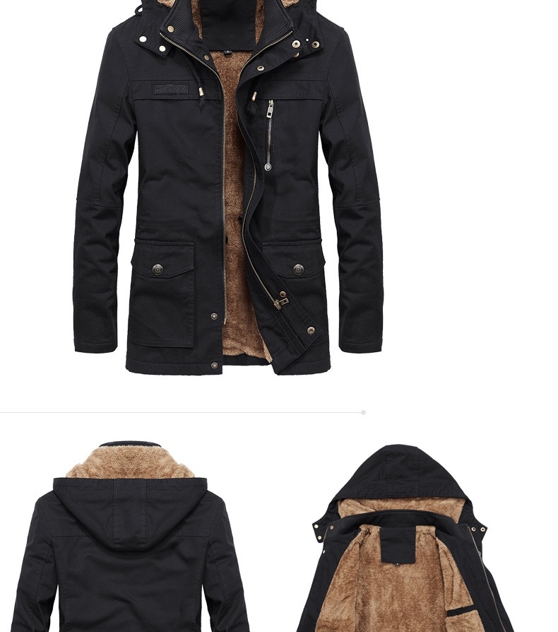 Áo Khoác Gió Nam Dáng Dài Vải Cotton Lót Lông Dày Dặn Có Mũ Trùm Đầu Màu Đen, Nâu, Xanh, Be... chi tiết 20