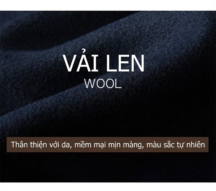 Áo Khoác Dạ Nam Trung Dài Tay Dài Cổ Trụ Dáng Ôm Màu Xanh Navy, Xám chi tiết 4