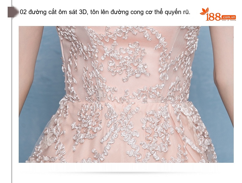 Đầm Dạ Hội Dáng Dài Hở Vai Màu Vàng Champagne, Đỏ, Đen chi tiết 10