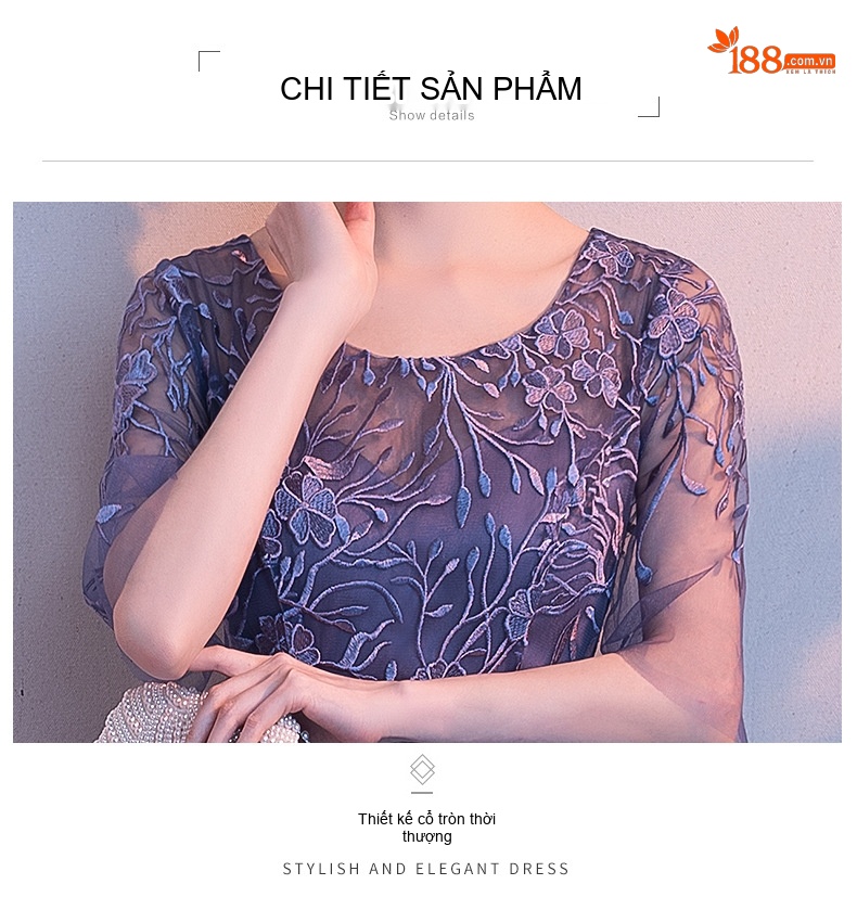 Váy Dạ Hội Nữ Dáng Ngắn Xòe Dự Tiệc Sang Trọng Màu Tím, Đen, Đỏ chi tiết 11