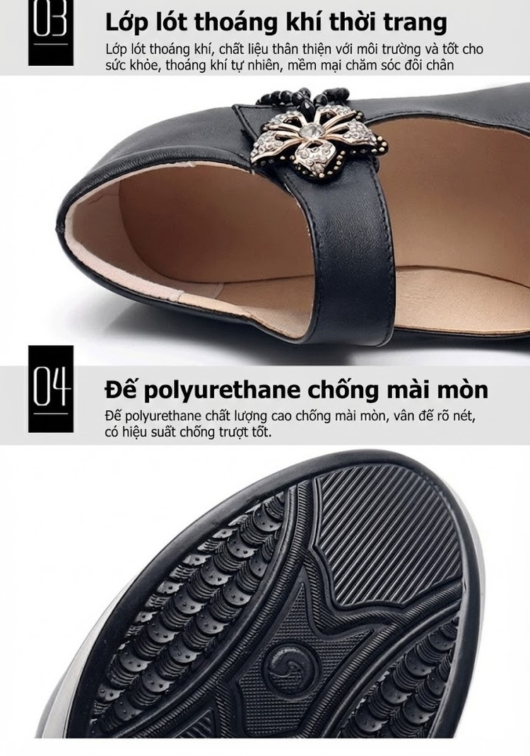 Giày Cao Gót Quai Ngang Bề Mặt Da Bóng Chiều Cao Đế 13cm Màu Đen, Trắng, Bạc chi tiết 6