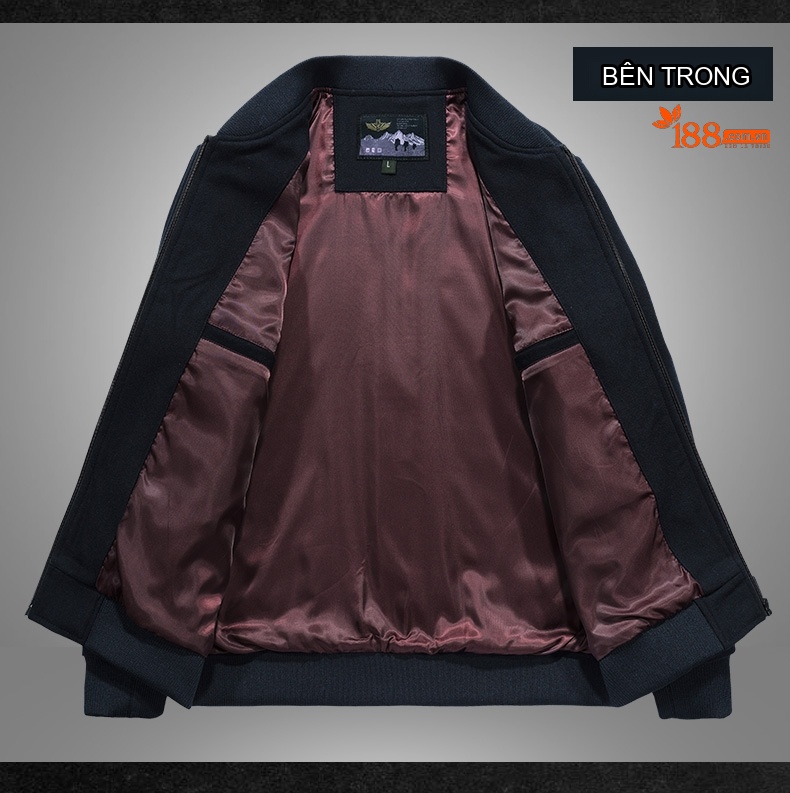 Áo Khoác Bomber Nam Vải Nỉ Dáng Rộng Màu Đen chi tiết 8