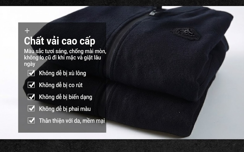 Áo Khoác Bomber Nam Vải Nỉ Dáng Rộng Màu Đen chi tiết 4