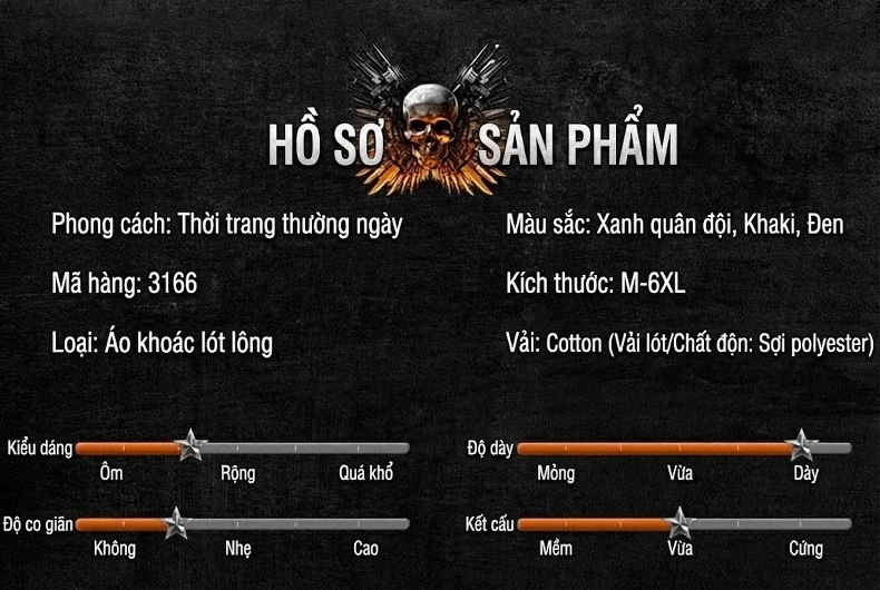 Áo Khoác Bông Nam Lót Lông Cổ Bẻ Phong Cách Quân Đội Âu Mỹ Thời Trang Thu Đông Màu Xanh Olive, Kem, Xanh Navy chi tiết 4