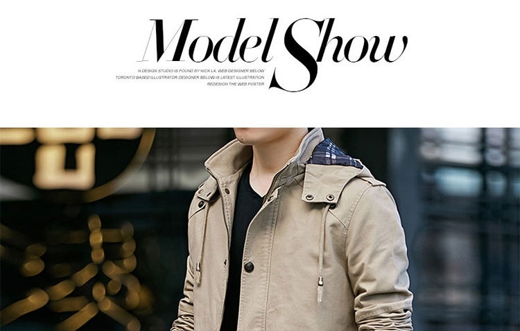 Áo Khoác Jacket Nam Cotton Có Mũ Trùm Đầu Phong Cách Công Sở Màu Nâu, Be, Đen, Xanh... chi tiết 6