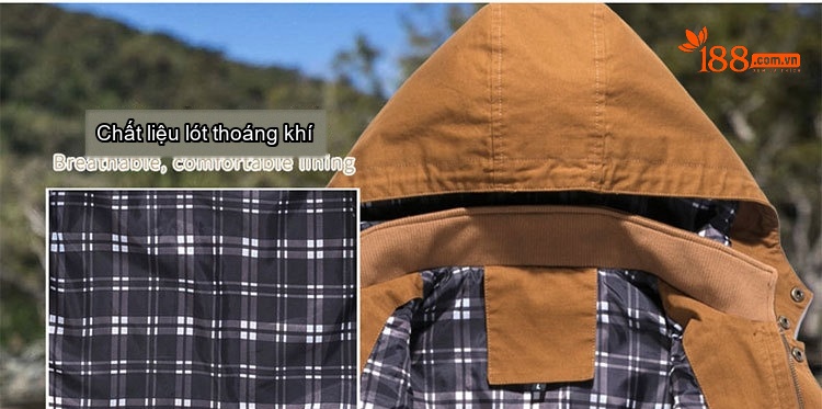 Áo Khoác Jacket Nam Cotton Có Mũ Trùm Đầu Phong Cách Công Sở Màu Nâu, Be, Đen, Xanh... chi tiết 3