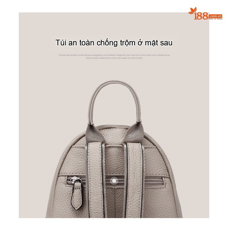 Balo Nữ Da Bò Vân Cá Sấu Thời Trang Đi Học Đi Chơi Màu Đen, Xám chi tiết 24