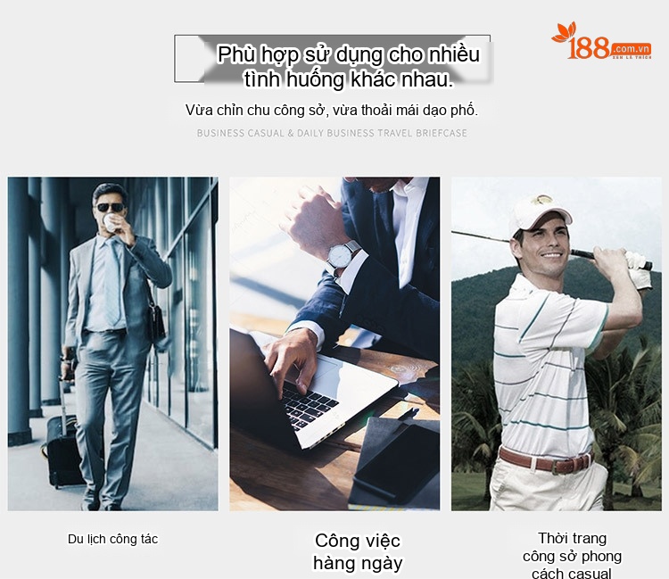 Cặp Công Sở Nam Da Thật Phong Cách Anh Túi Đựng Laptop Da Bò Sáp Màu Nâu chi tiết 2