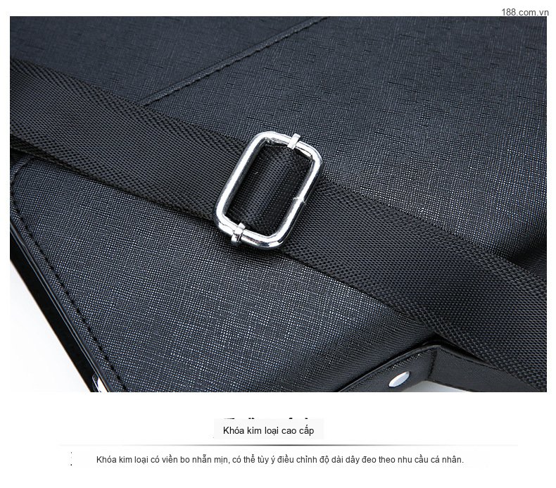 Túi Xách Tay Nam Công Sở Khóa Số Đeo Vai Đựng Laptop Màu Đen chi tiết 30