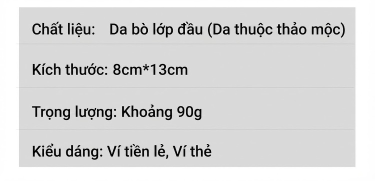 Ví Đựng Thẻ Da Bò Mini Có Khóa Kéo Cầm Tay Vintage Màu Nâu, Đen, Xanh Lá chi tiết 3