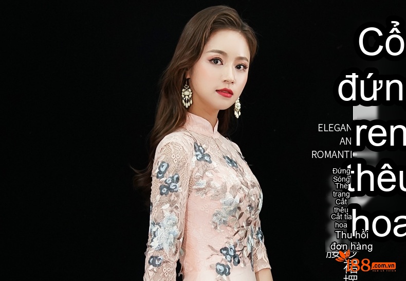 Váy Dạ Hội Cổ Tàu dáng chữ A Thêu Hoa Thanh Lịch chi tiết 1