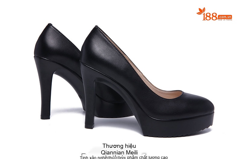 Giày Cao Gót Nữ Mũi Nhọn Chiều Cao Đế 11cm Da Bóng Màu Đen, Trắng, Đỏ chi tiết 21