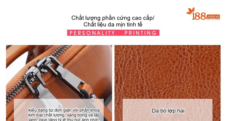 Balo Nữ Da Thật Phom Vuông Nhỏ Gọn Phong Cách Đường Phố Màu Nâu, Đỏ, Đen chi tiết 2
