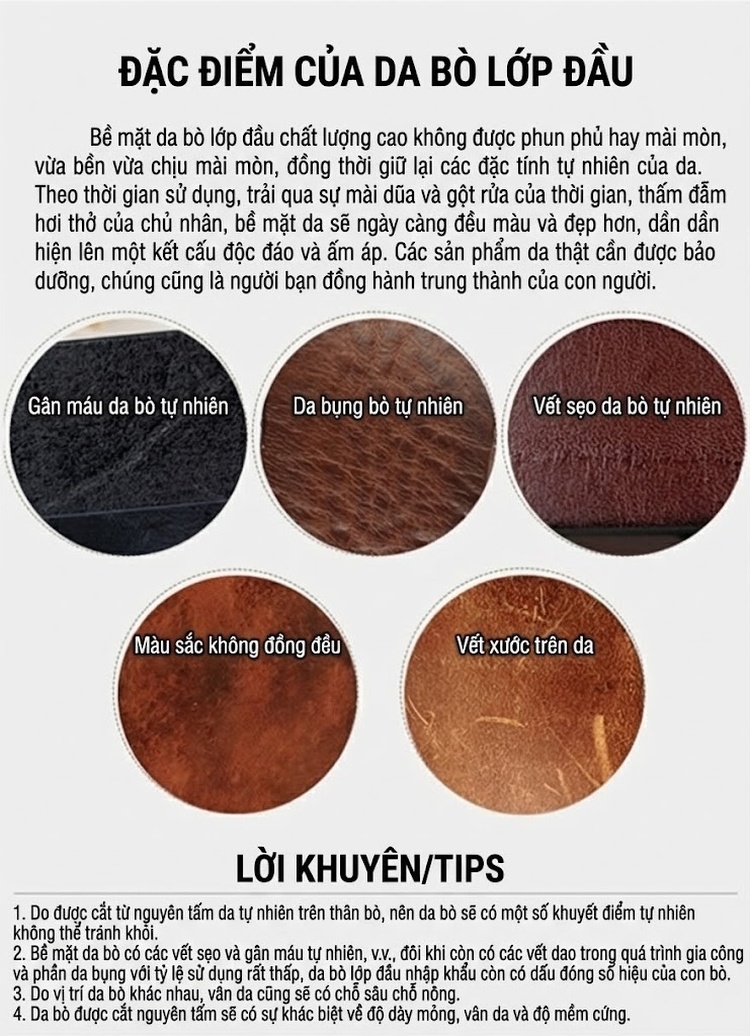 Túi Đeo Ngực/Đeo Chéo Nam Da Bò Thật Phong Cách Âu Mỹ Cổ Điển chi tiết 17