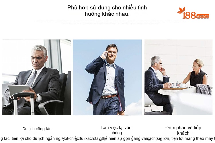 Cặp Công Sở Nam Da Bò Đựng Laptop 15.6 Inch Phong Cách Tối Giản Màu Đỏ Rượu Vang chi tiết 2
