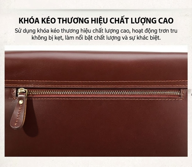 Túi Đeo Chéo Nam Da Thật Phong Cách Anh Quốc Cổ Điển 2 Trong 1 Màu Nâu Đỏ, Đen chi tiết 14