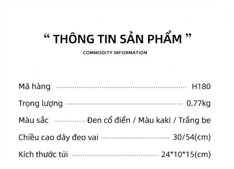 Túi Đeo Vai Nữ Hình Hộp Chữ Nhật Quai Xích Da Bóng Màu Trắng, Be, Đen chi tiết 2