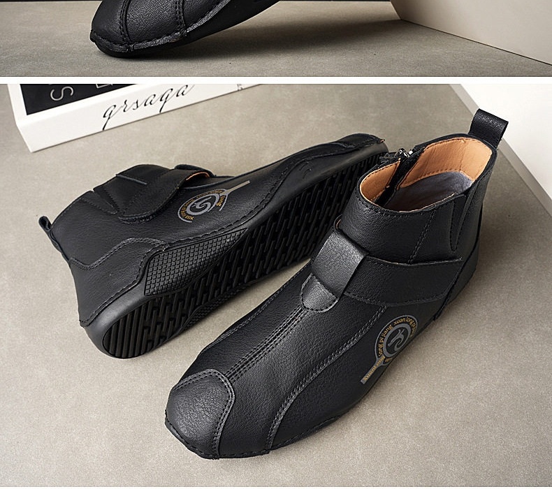 Giày Martin Nam Cổ Cao Lót Lông Giữ Ấm Da Mờ Chiều Cao Đế Khoảng 3cm Màu Đen, Nâu, Xanh chi tiết 13