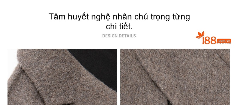 Áo Vest Nam Hai Mặt Dạ Lông Cừu Dáng Ôm Phong Cách Doanh Nhân Màu Nâu, Xám chi tiết 11