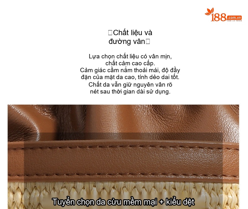 Túi Xách Nữ Vải Canvas Dáng Tròn Mini Đựng Đồ Thiết Kế Dây Rút Màu Nâu, Đen chi tiết 11