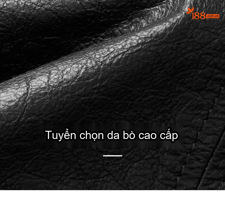 Áo Khoác Da Thật Nam Haining Da Bò Dáng Ôm Phong Cách Hàn Quốc Màu Đen, Nâu, Xanh chi tiết 3