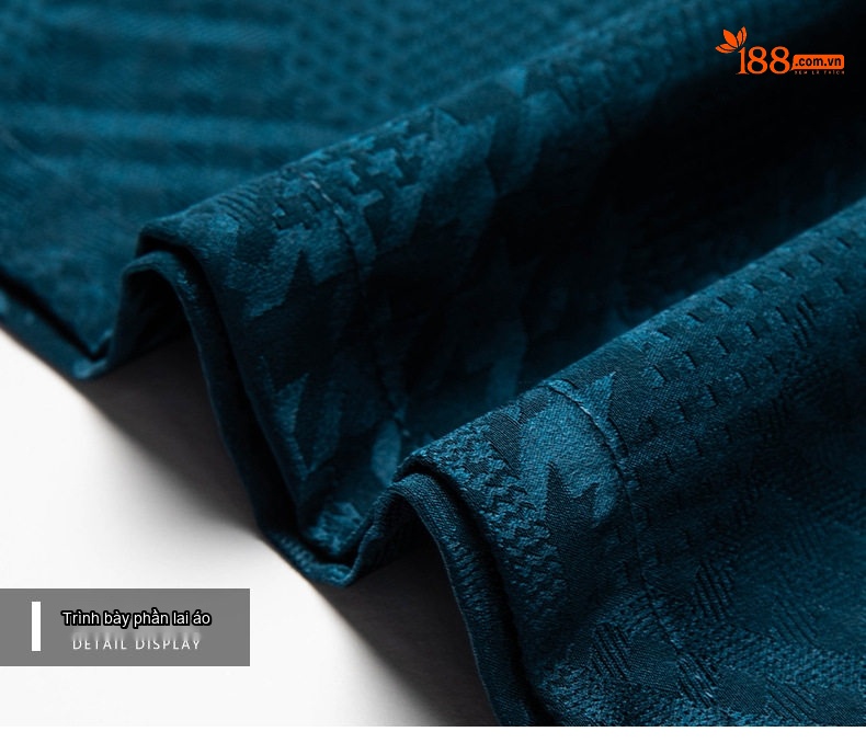 Áo Polo Nam Tay Ngắn桑蚕丝 Dệt Jacquard Thoáng Khí Màu Trắng, Xanh, Đen chi tiết 24
