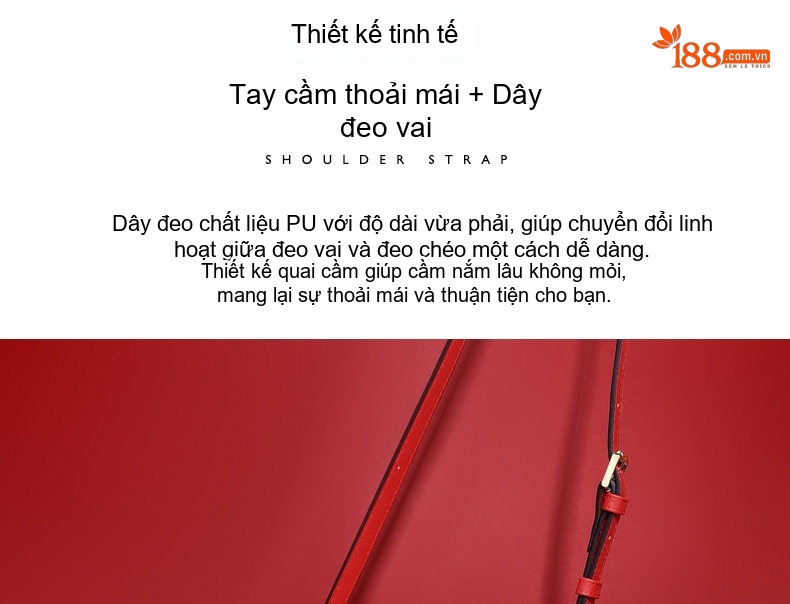 Túi Xách Nữ Da Bóng Cỡ Lớn Phong Cách Thời Trang Dự Tiệc Cưới Màu Đỏ chi tiết 6