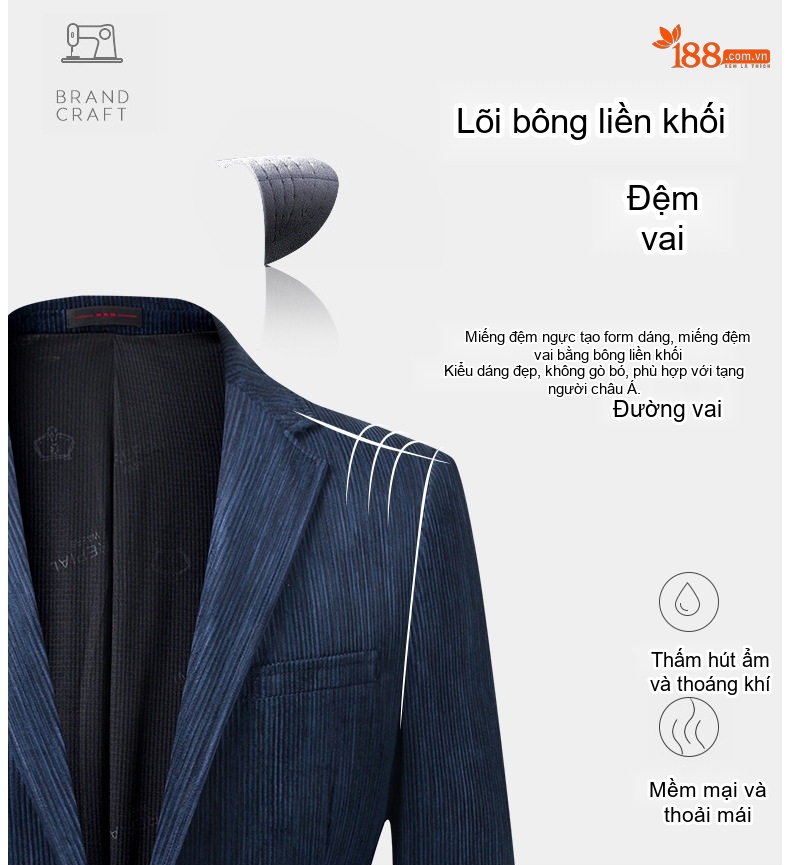 Áo Vest Nam Dáng Ôm Vải Nhung Gân Chống Nhăn Phong Cách Hàn Quốc Màu Nâu, Xanh Navy, Xám chi tiết 10
