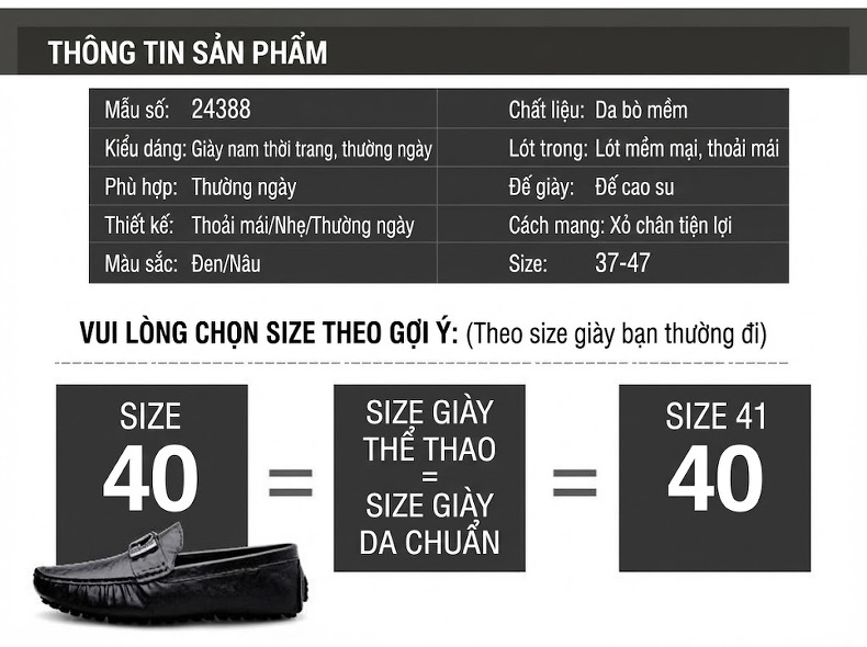 Giày Lười Nam Da Thật Lỗ Thoáng Mùa Hè Chiều Cao Đế Khoảng 1cm Màu Nâu, Đen chi tiết 4