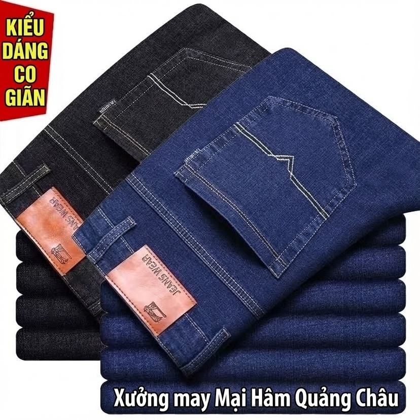 Quần Jean Nam Ống Đứng Co Giãn Nhẹ Kiểu Dáng Ôm Vừa Vặn Màu Đen, Xanh Đen chi tiết 21