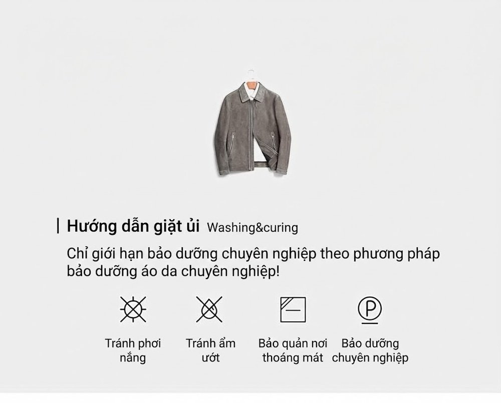Áo Khoác Da Nam Da Thật Lộn Mặt Cổ Bẻ Phong Cách Biker Màu Xám chi tiết 5