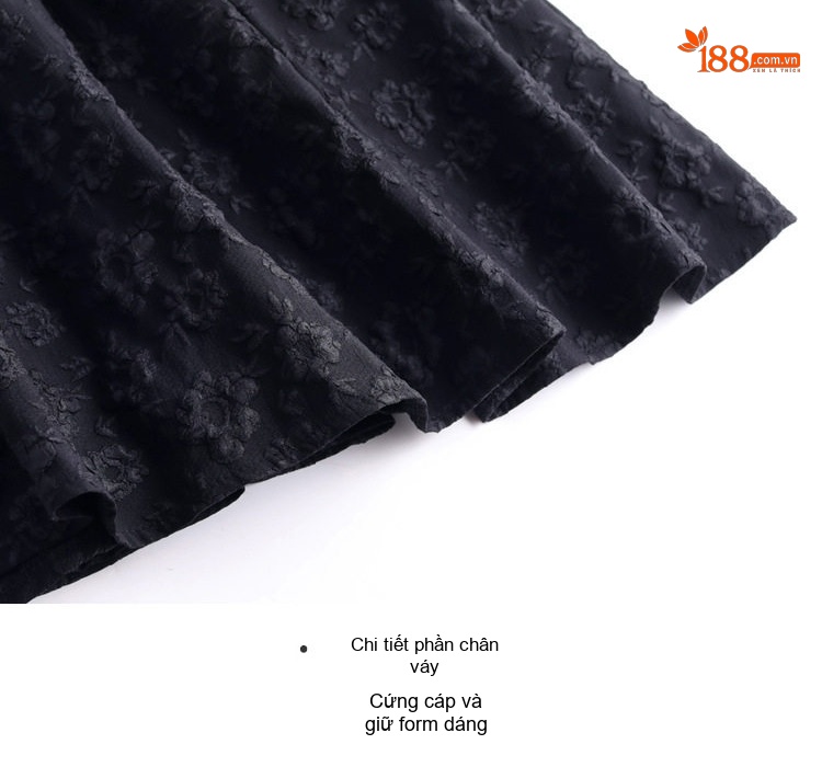 Chân Váy Chữ A Nữ Dáng Dài Họa Tiết Jacquard Che Hông Phong Cách Hàn Quốc Màu Đen chi tiết 18