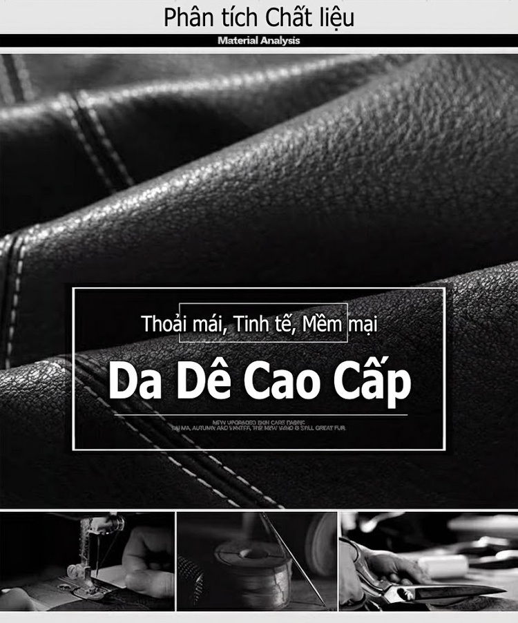 Áo Khoác Da Thật Dáng Vest Dài Tay Dáng Suông Da Dê Hai Hàng Khuy Màu Đen chi tiết 3