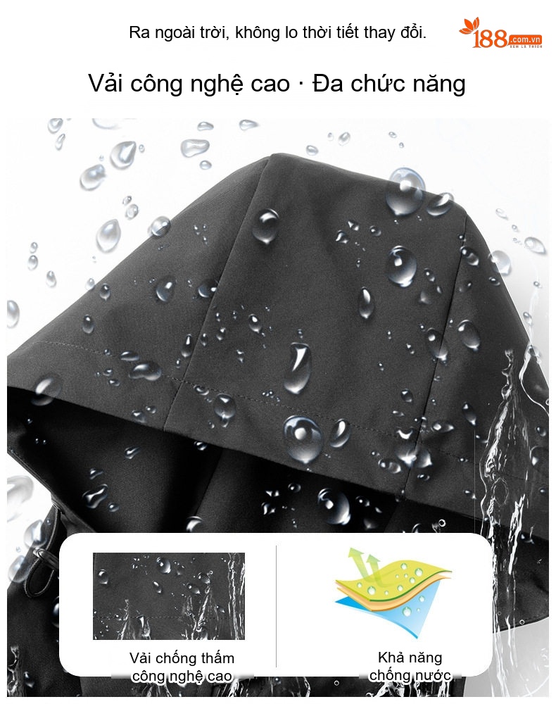 Áo khoác chống gió chống nước nam mùa xuân thu phong cách thời trang chi tiết 2