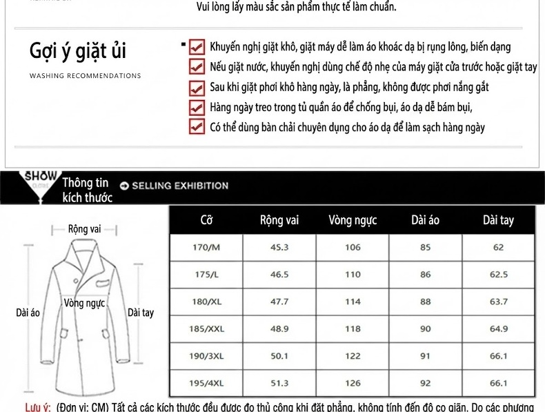 Áo Khoác Dạ Nam Dáng Dài Vừa Cổ chữ Vest Cài Nút Phong Cách Tối Giản Màu Đen, Xám, Nâu chi tiết 5