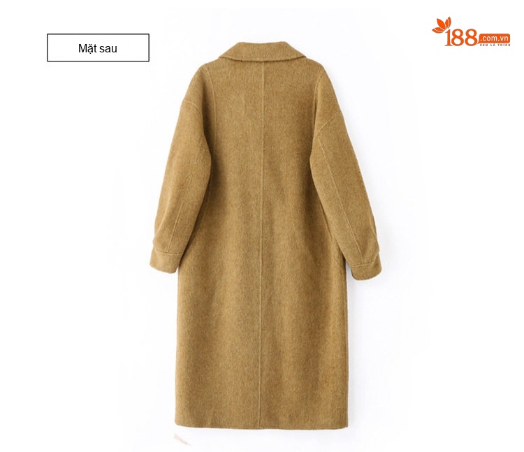 Áo Khoác Dạ Nữ Hai Mặt Dáng Dài Phong Cách Hepburn Màu Be, Nâu, Đen chi tiết 39