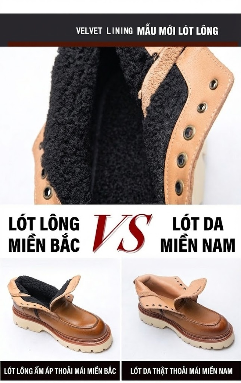 Giày Martin Nam Da Bò Cao Cổ Phong Cách Anh Quốc Retro Đế Dày Chiều Cao Đế Khoảng 4cm Màu Nâu, Đen chi tiết 6