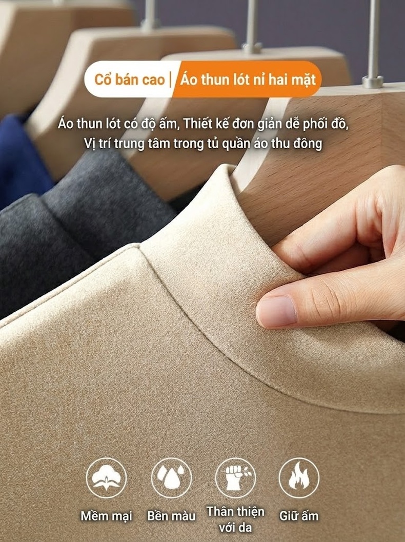 Áo Khoác Dạ Nam Dáng Dài Vừa Vặn Cổ Bẻ Lót Lông Vũ Ấm Áp Màu Xám, Đen chi tiết 1