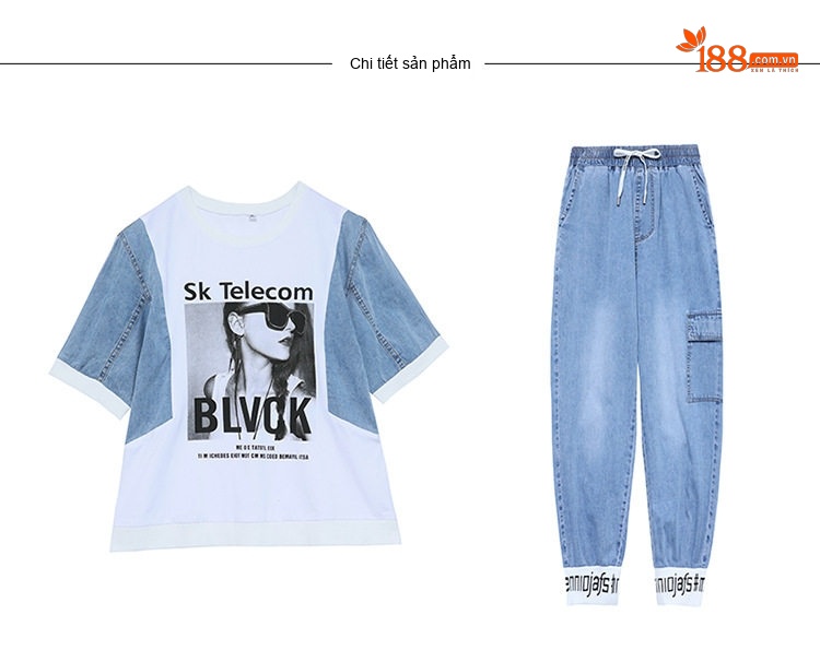 Bộ Quần Áo Mùa Hè Nữ Áo Thun Tay Lỡ Quần Lửng Ice Silk Phong Cách Casual Trẻ Trung chi tiết 17