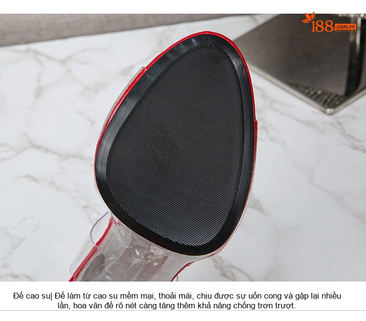Giày Sandal Cao Gót Nữ Quai Trong Suốt Đính Đá Gót Cao 11cm Màu Đen, Trắng, Hồng, Vàng... chi tiết 7