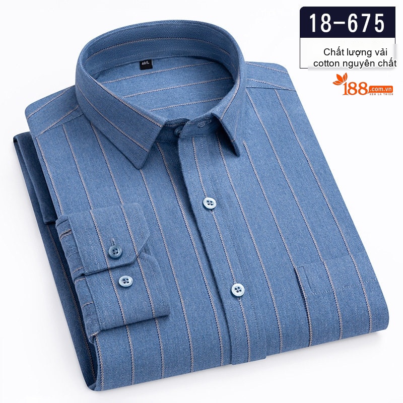 Áo Sơ Mi Nam Tay Dài Cotton Mài Lông Màu Xám, Đỏ, Xanh Dương, Xanh Lá...